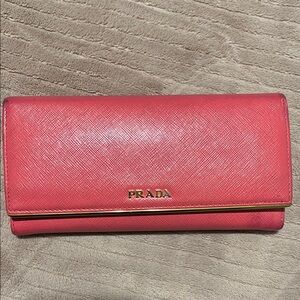 Prada Coral Pink Women's Wallet